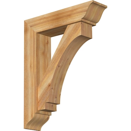 Ekena Millwork Imperial Traditional Rough Sawn Bracket w/ Offset Brace, Western Red Cedar, 8"W x 32"D x 40"H BKT0806X32X40IMP01RWR